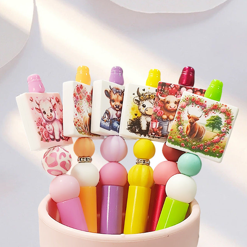 Wholesale Cow 20pcs Silicone Beads DIY Accessories